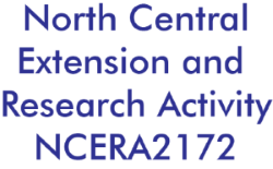 logo of blue text stating north central extension and research activity NCERA2172