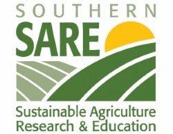 logo of yellow sun with green text stating southern sare sustainable agriculture research and education