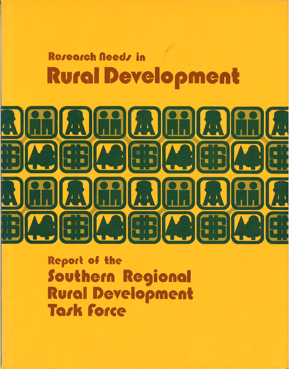 Cover of 1974 Report Research Needs in Rural Development Report of the Southern Regional Rural Development Task Force