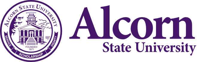 logo with text: Alcorn State University, service, scholarship, dignity, founded 1871