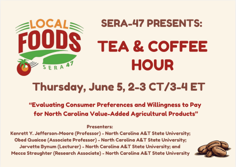 Flyer for June 5, 2025 SERA-47 Tea and Coffee webinar event